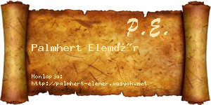 Palmhert Elemér névjegykártya